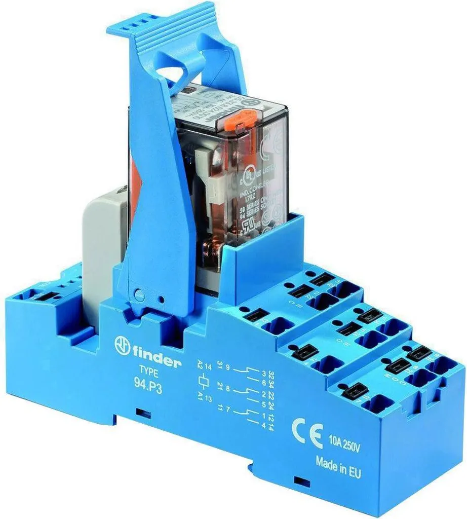 Finder 58.P3.8.024.0060 Relè Accoppiamento 1 Pezzo 24V AC 10A Push-In