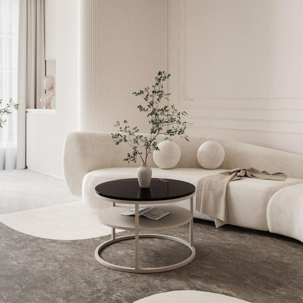 Couchtisch CIRI SLIM KASZMIR Hochglanz mit Ablage