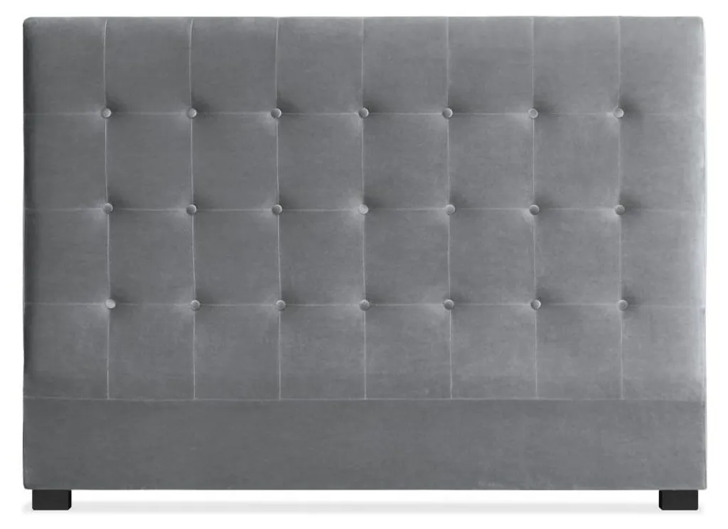 MENZZO Luxor Tête de Lit 160cm en Velours Argent - Chic et Élégant