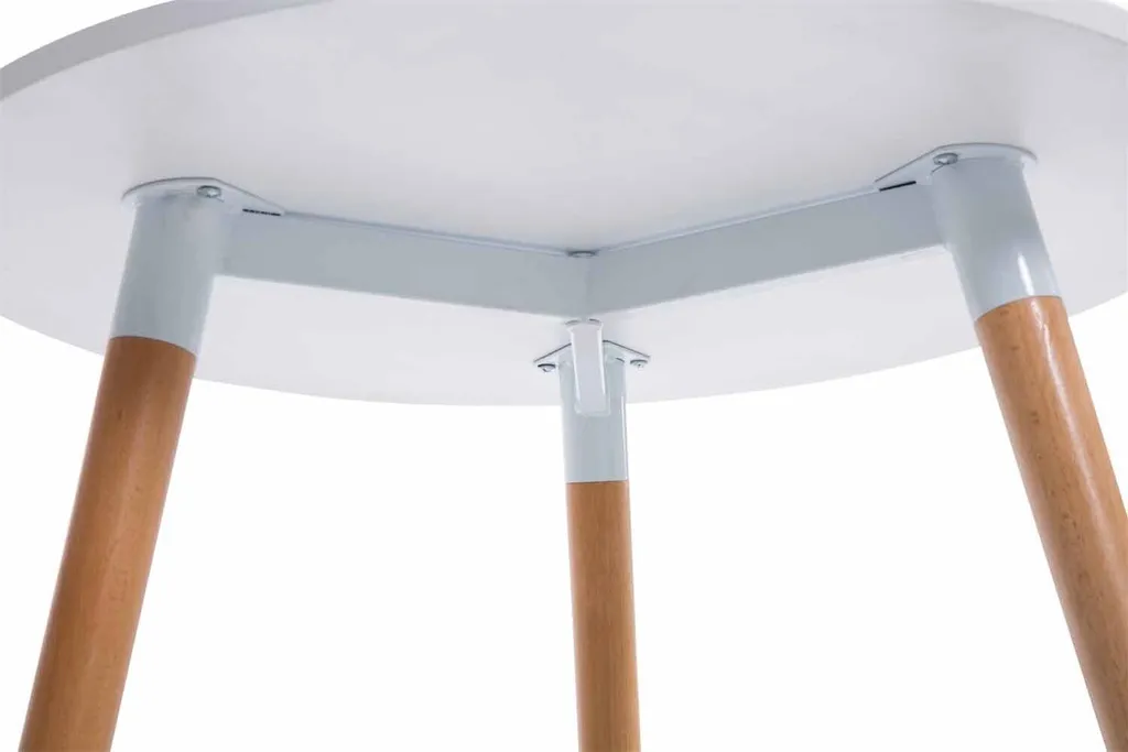 In And OutdoorMatch Leonhard Table d'appoint 80x75cm Blanc et Chêne - 2