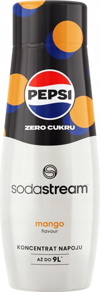 A bottle of SodaStream Pepsi Max Mango flavor syrup.