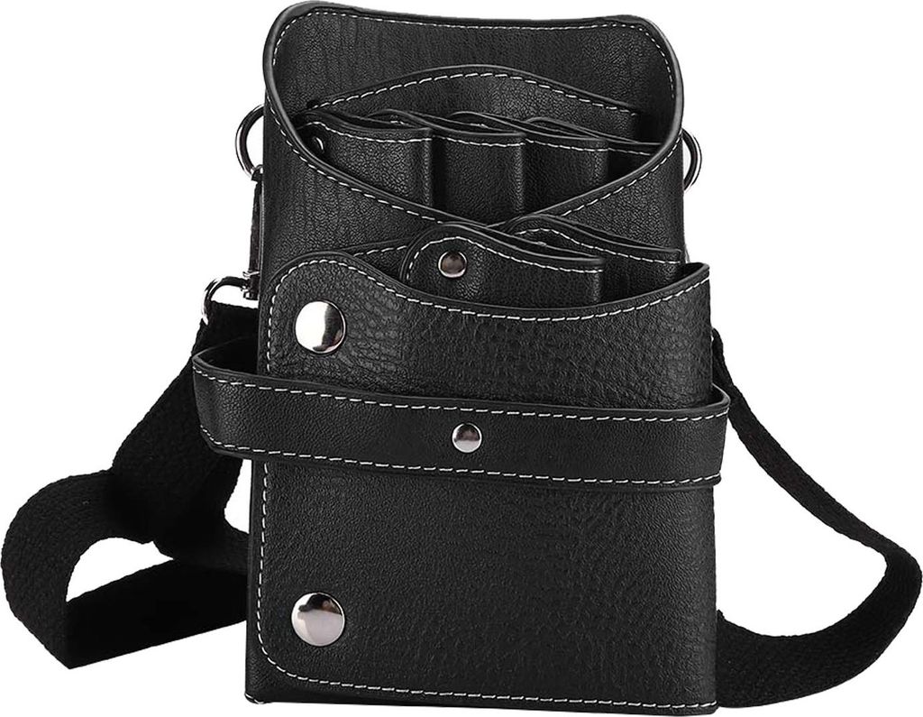 Tragbare Gürteltasche für Friseurschere, Haarschneider, Kamm und Friseurwerkzeug, Aufbewahrungstasche, Schwarz