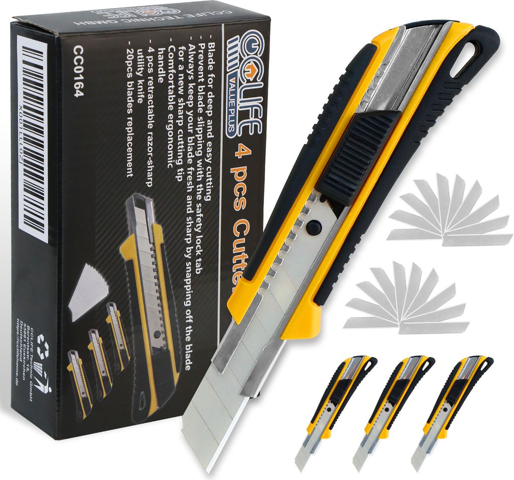CCLIFE 4in1 Multifunktionsmesser mit 20 Ersatzklingen & Produktbild 