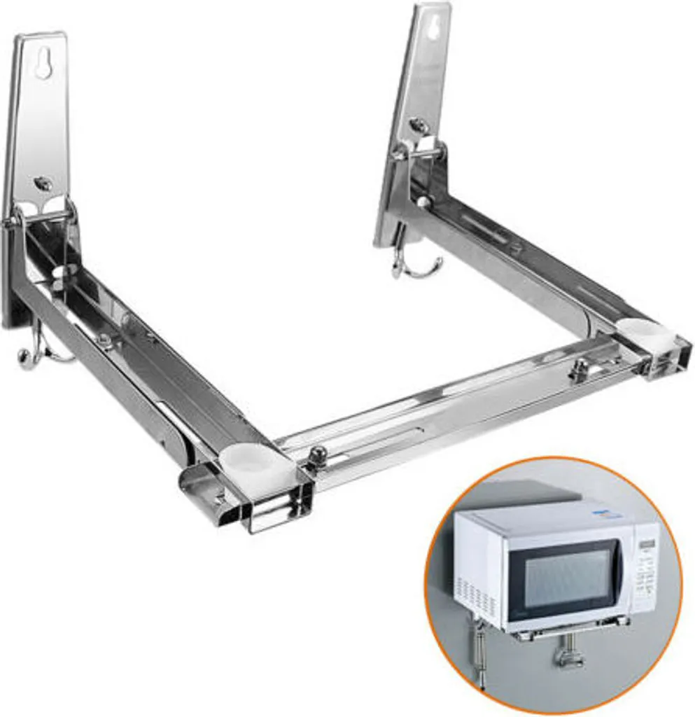 Support mural extensible inox pour micro-ondes - Modèle Pro-200 Argent - 8