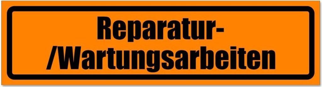 Kiwistar - Autoaufkleber - Orange - Schwarz - 20 x 5,3 cm - Reparatur - /Wartungsarbeiten invertiert - Hinweis Aufkleber Sticker für Auto, Kfz, Fa...