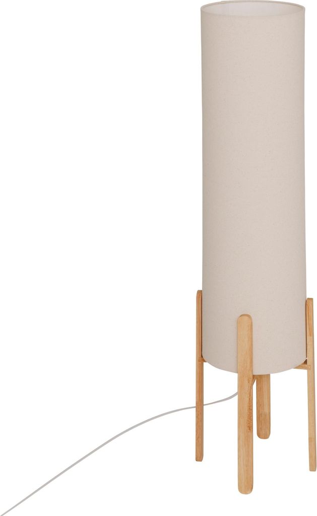 Stehlampe RAFA mit Textilschirm und Holzbeinen, Ø 24 x 107 Produktbild 
