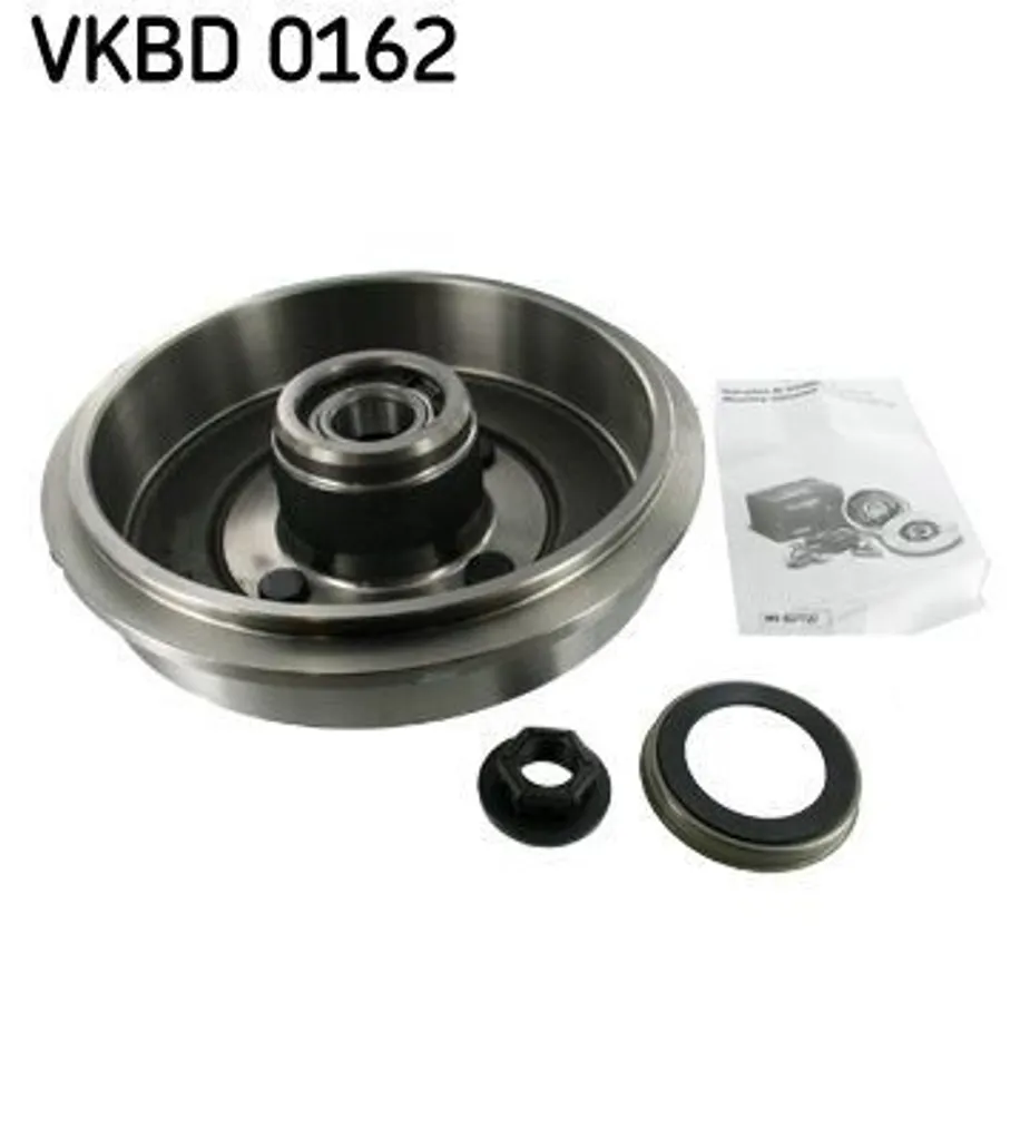 2 Tambours de Frein Arrière SKF VKBD 0162 avec Roulement Intégré