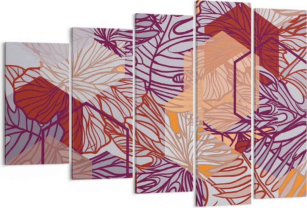 Bild auf Leinwand - Leinwandbild - Blatt Pflanze Blume - 150x100cm - Wand Bild - Wanddeko - Leinwanddruck - Bilder - Kunstdruck - Wanddekoration - ...