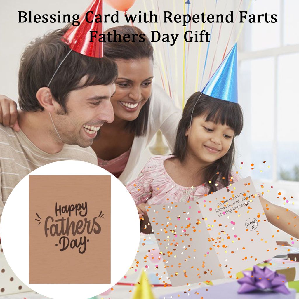 Grußkarte, kreative Pailletten, klangvolle DIY-Handschrift, endlose Vatertags-Farts-Spoofing-Karte mit Glitzer für Festivals, Braun