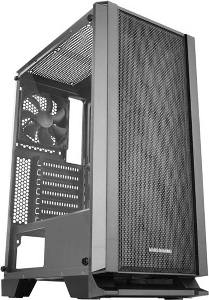 Mars Gaming MC-MASTER, Midi Tower, PC, Schwarz, ATX, micro ATX, Mini-ITX, Gehärtetes Glas, Gaming