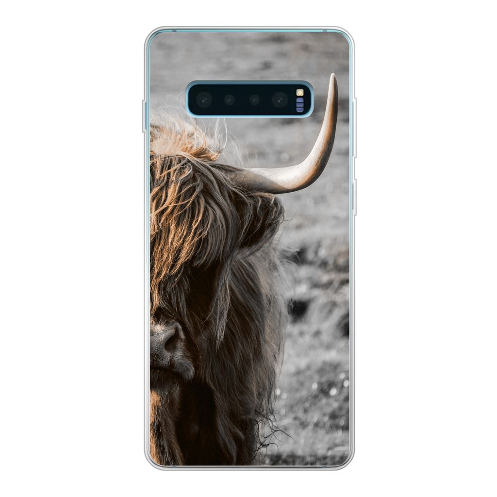 MuchoWow Handyhülle Schutzhülle Hülle für Samsung Galaxy S10 Lite Schottische Highlander - Kühe - Natur Silikon Softcase Handy Hülle - Schutz