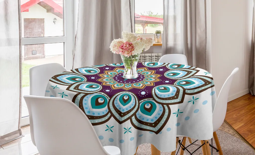 Tovaglia Rotonda Mandala 150cm ABAKUHAUS - Arredo Cucina Boho Chic