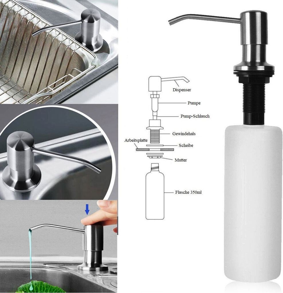 Edelstahl Einbau Seifenspender Waschbecken Lotionspender Produktbild 