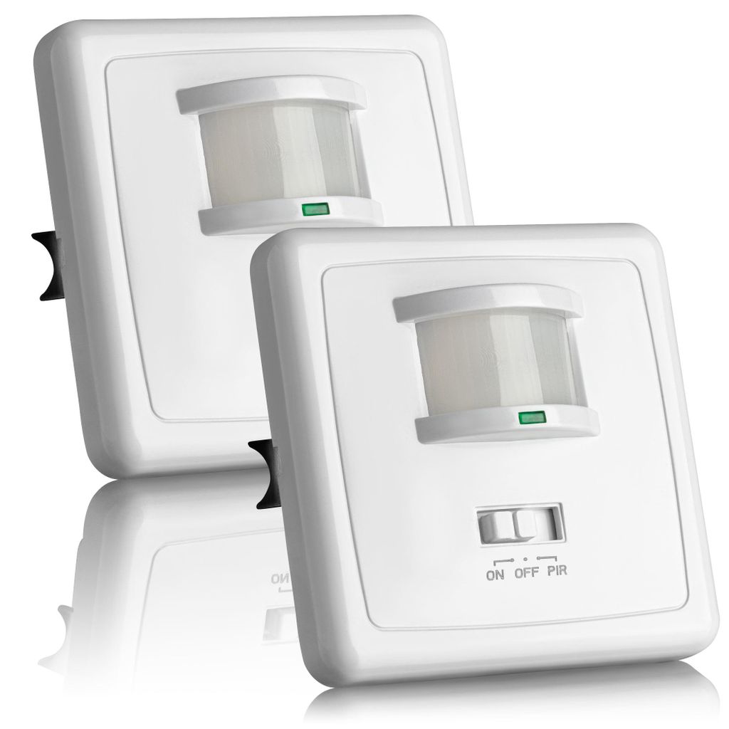 2x Bewegungs Melder Unterputz Wand Einbau Infrarot Sensor Produktbild 