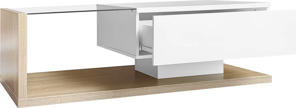 Table Basse Moderne pour Soirée Cinéma avec Éclairage LED et Tiroir - 7