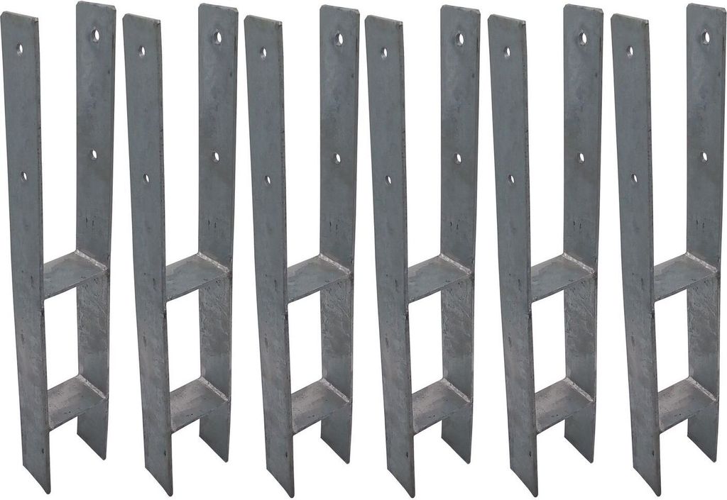 6 Stück H-Anker Pfostenträger feuerverzinkt 101 / 600 mm H-Träger Pfostenanker