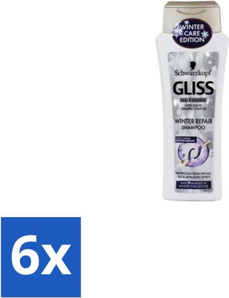 Schwarzkopf - Gliss Kur - Shampoo - Keratin - Haarwiederherstellung - 250 ml - Vorteilspack - 6 Stücke