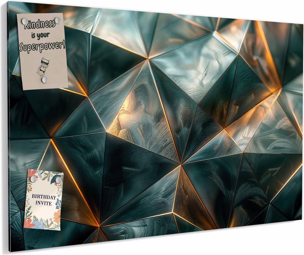 Magnettafel 60x40cm magnetisch & beschreibbar Metall-Board - Kunstvolle Geometrie