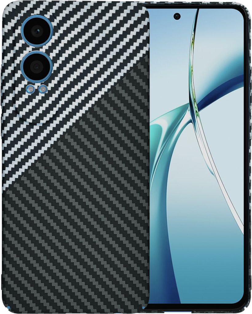 Techsuit Carbonite FiberShell Back Cover Hülle für OnePlus Nord CE 4 Lite - Weiß/Schwarz