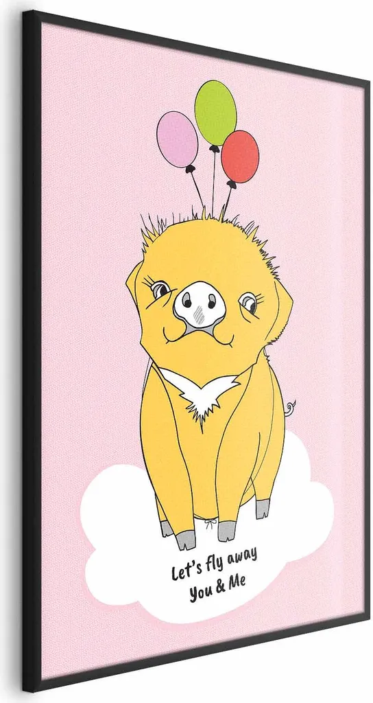 Idea Regalo Originale: Poster Sky Pig 40x60 cm con Cornice Nera