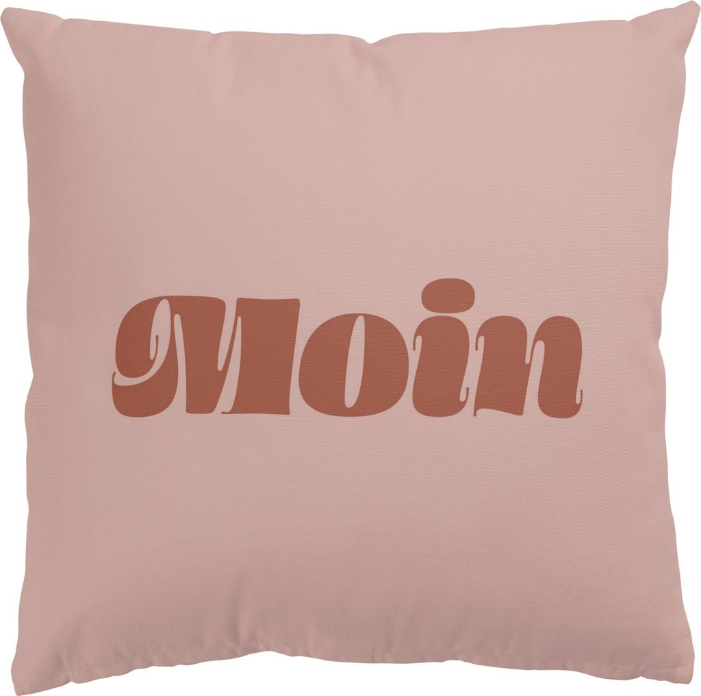 Dekokissen Sprüche draußen / Outdoor Zierkissen waschbar Design rosa Sofakissen mit Füllung