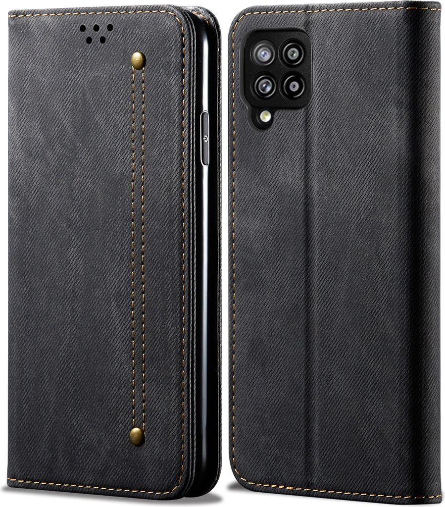 Galaxy A42 5G Hülle, LaimTop Denim Leder Brieftasche Magnetverschluss Flip Bookstyle Schutzhülle mit Standfunktion für Samsung Galaxy A42 5G Sch...