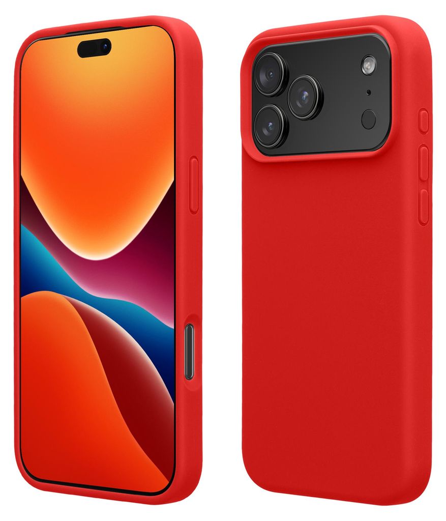 kwmobile Handyhülle für iPhone 17 Pro Hülle, für iPhone 17 Pro Case - Hülle Silikon - kabelloses Laden - Klassisch Rot