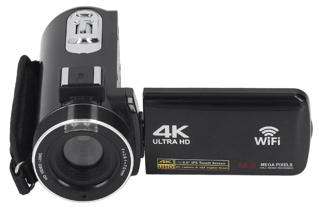 Caméscope 4K pour Vlogging YouTube avec WiFi et Mode Webcam PC Intégré