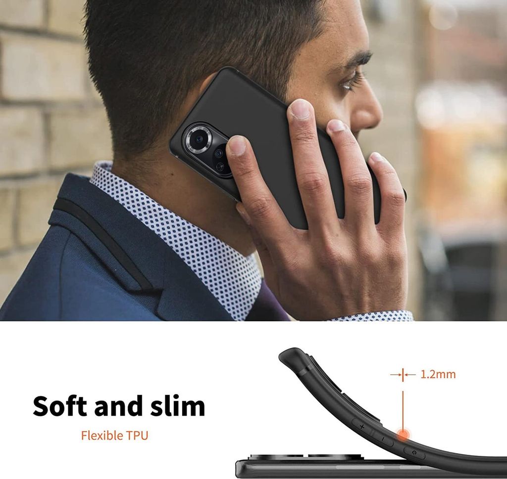 Topme Cover per HONOR 50 / HUAWEI Nova 9 (6.52 Inches) Custodia Case, Protezione Della Pelle Della Custodia in Silicone Tpu - Nero