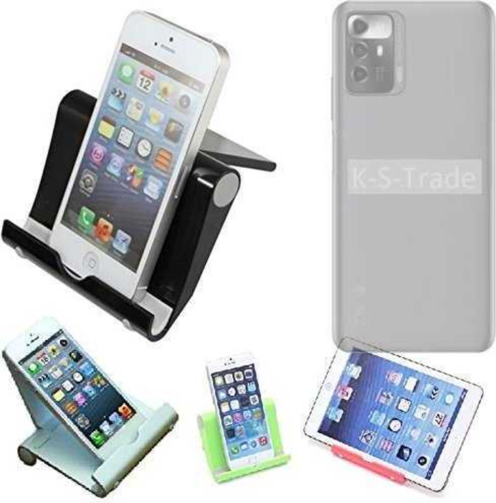 K-S-Trade Handy-Ständer kompatibel mit ZTE Voyage 30 Smooth Edition faltbarer Tischständer Smartphone Tablet Halterung Reise
