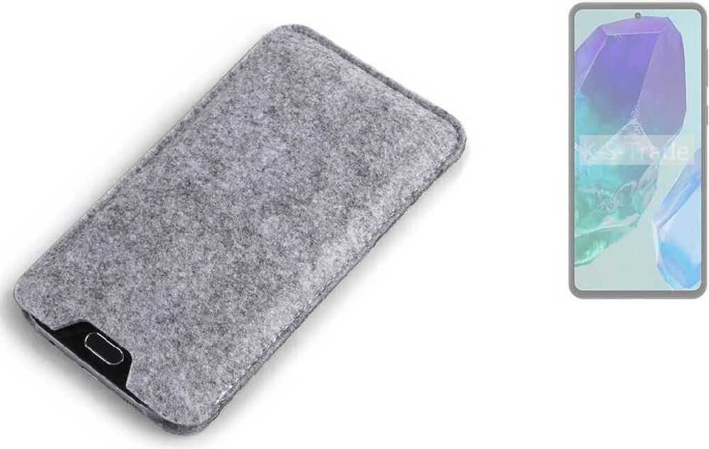 K-S-Trade Filz Handyhülle kompatibel mit Samsung Galaxy M55s 5G Schutzhülle Filztasche Filz Tasche Case Sleeve Handy Hülle Filzhülle grau