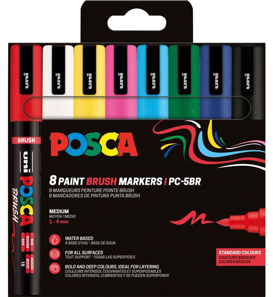 Posca 184058 POSCA Marker UNI  PC-5BR 8er Set Grundf. Immagine del prodotto 