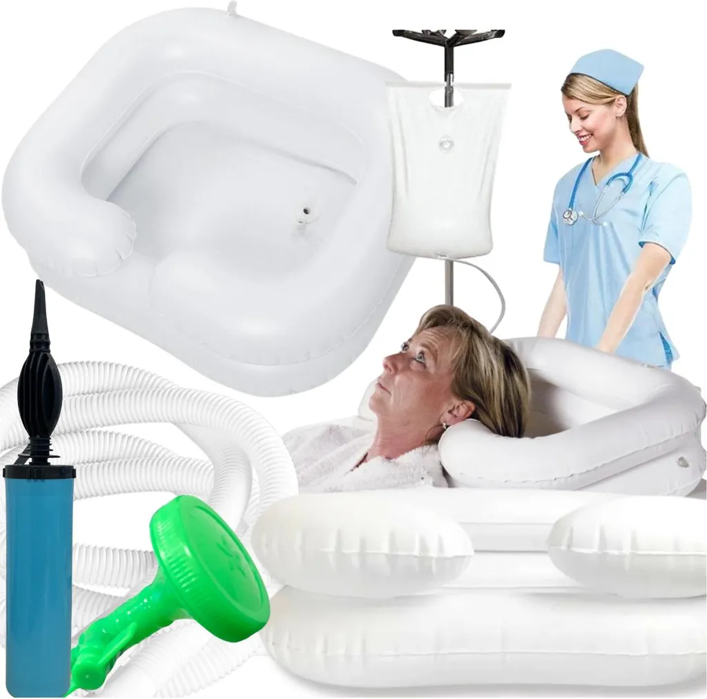 Bac à shampoing gonflable ergonomique et cuvette de douche portable XL