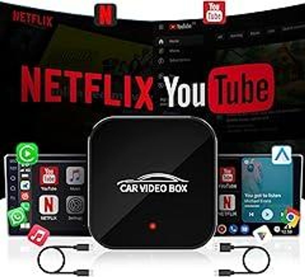 Wireless Carplay Adapter mit Netflix YouTube,Neueste Carplay Wireless Adapter & Android Auto Dongle, 5GHz WiFi,Magic Box Convert Wried