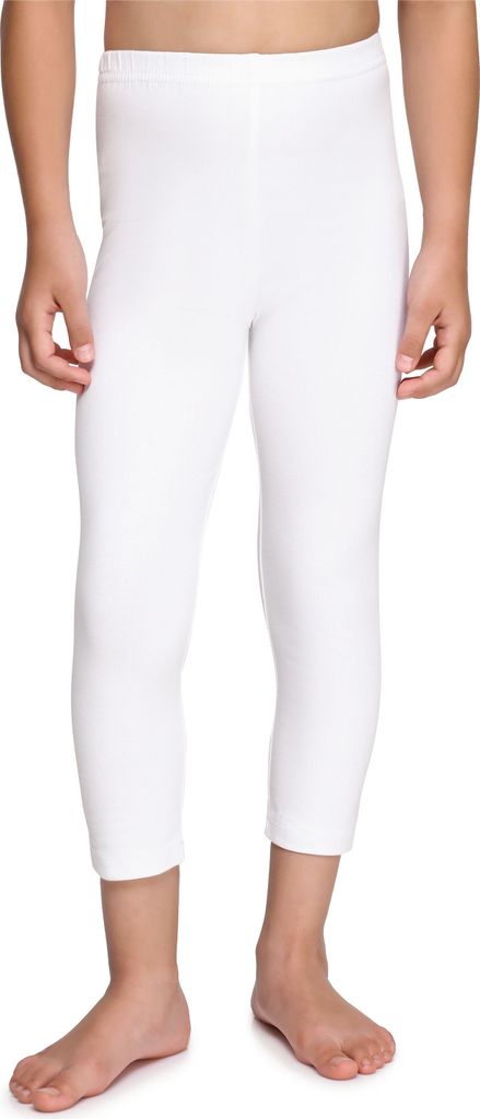 Merry Style Mädchen 3/4 Leggings aus Baumwolle MS10-226 (Weiß, 140 cm)