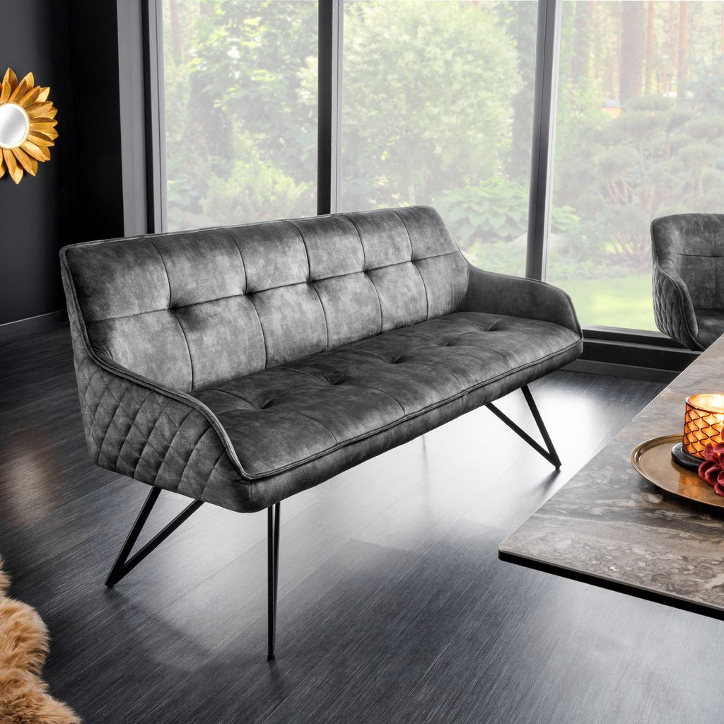 riess-ambiente Design Sitzbank EUPHORIA 160cm dunkelgrau Produktbild