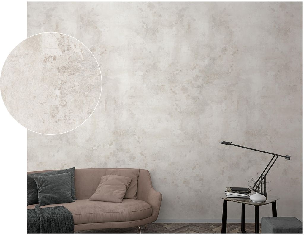 NEWROOM Tapete Grau Vliestapete Beton - Wandbild Industrial Hellgrau Creme Zement Stein Tapete Bauhaus Betontapete