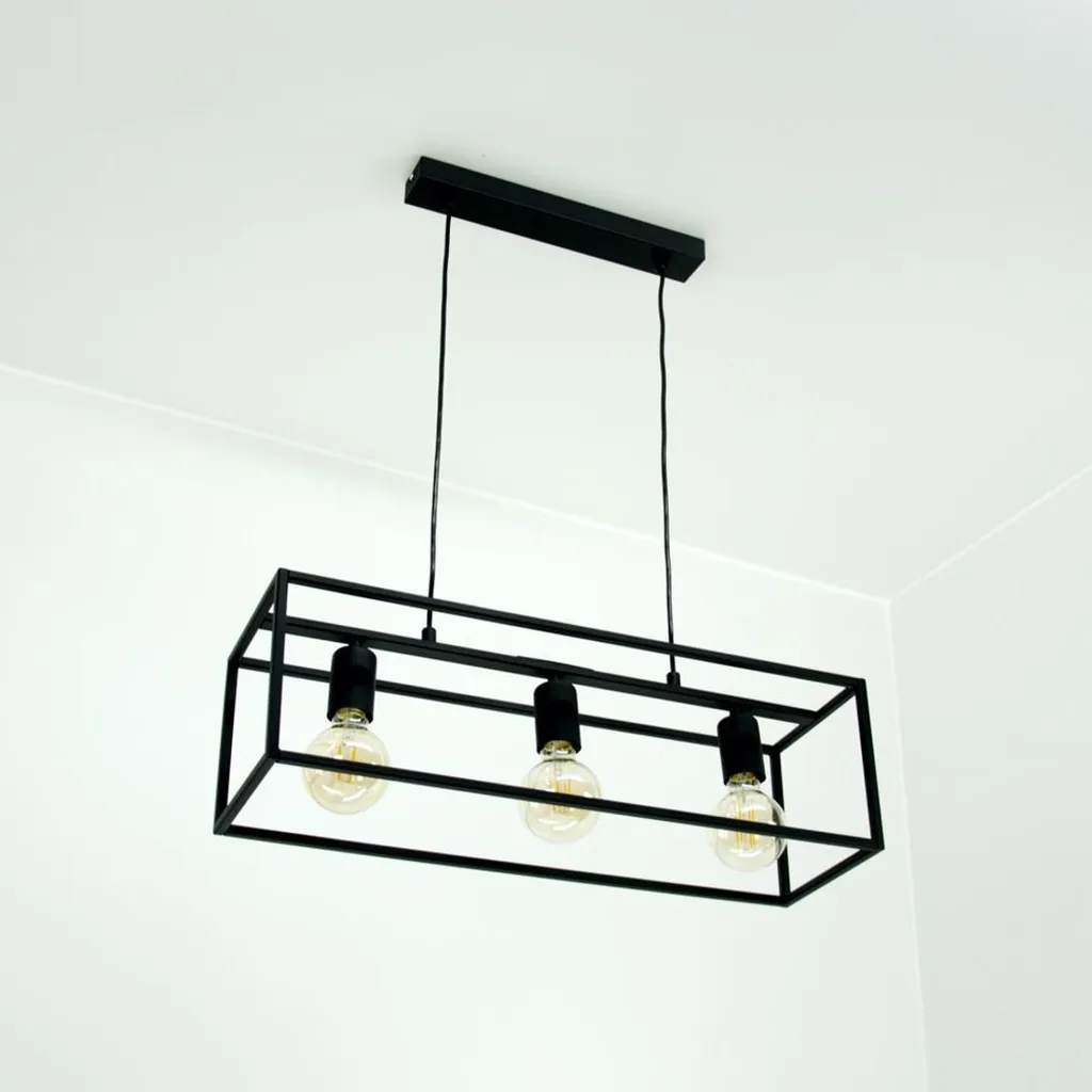 Lampada Sospensione Horus 2862/Z-B-3 Nera E27 Regolabile 3 Luci - 11