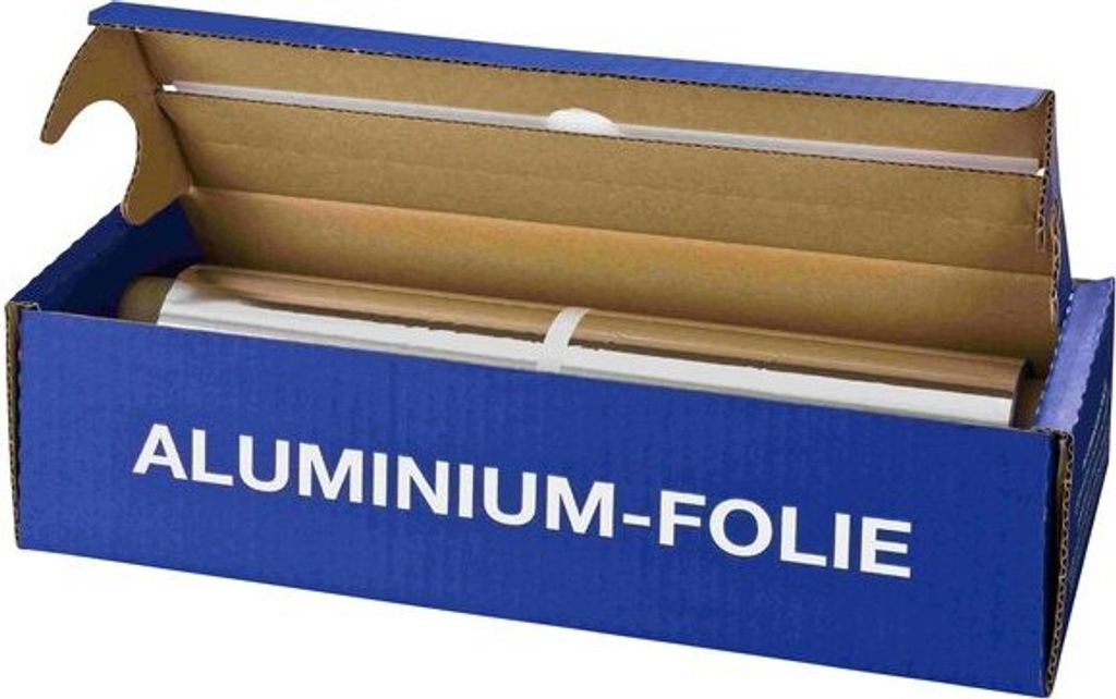 1x Alufolie in praktischer Spenderbox mit Abreiss-Schiene 44 cm x 150 m 11 my