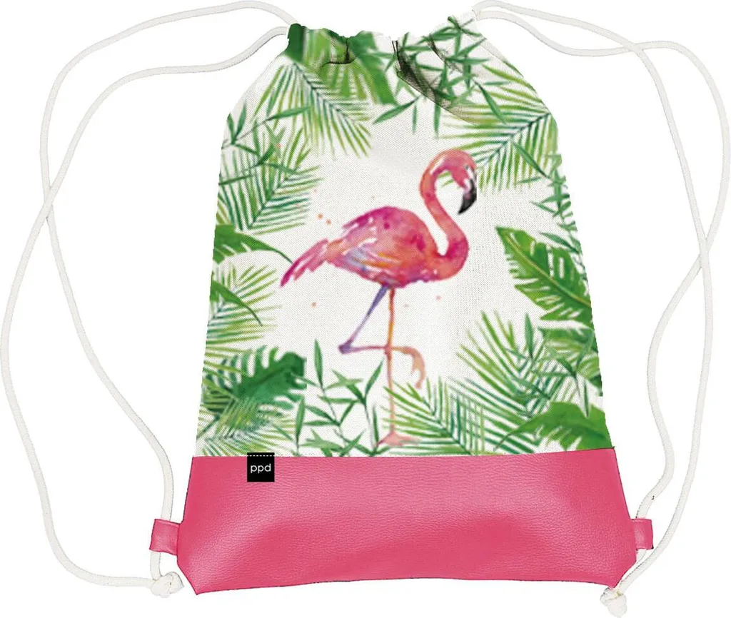 Zaino PPD Tropical Flamingo 40cm - City Bag Cotone e Ecopelle 603405