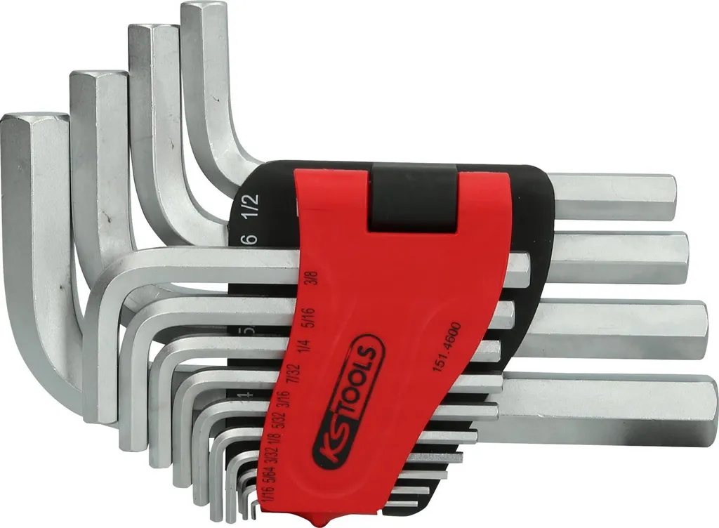 KS TOOLS 151.4600 Set 14 Chiavi Esagonali in Pollici per Uso Professionale