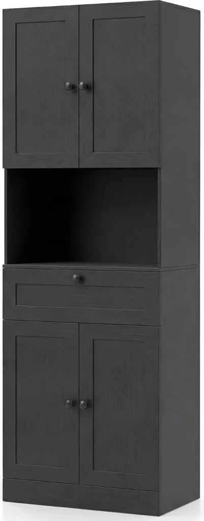 Armoire salle de bain gain de place avec 4 portes pour grand rangement