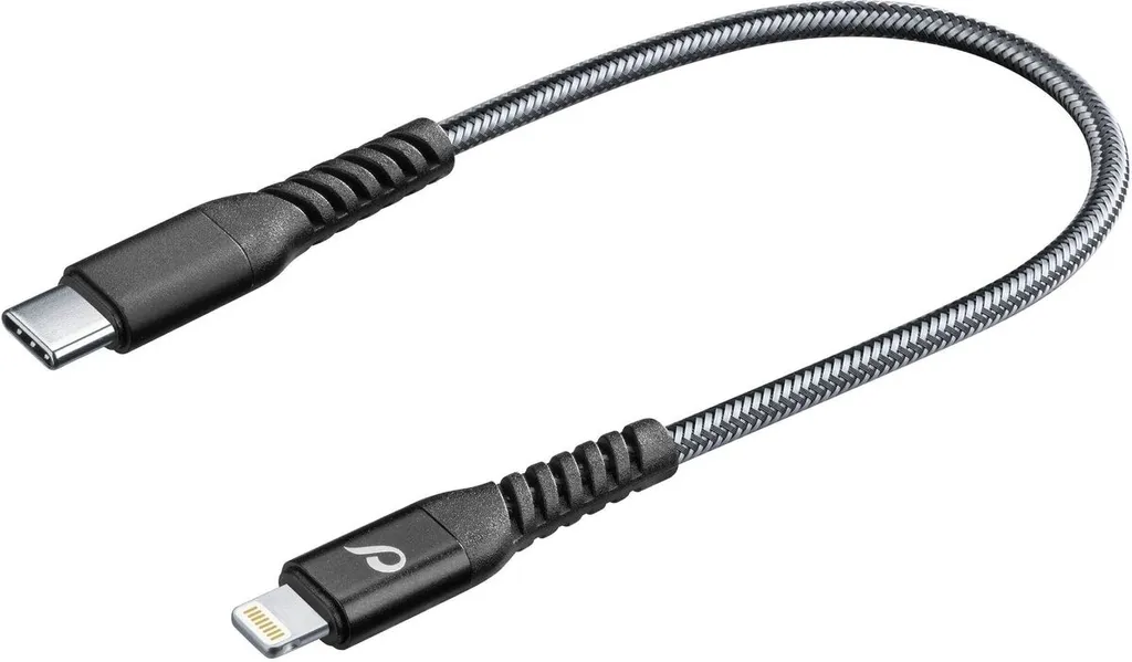 Câble USB-C vers Lightning Cellularline 15cm Noir TETRACABC2LMFI15CK