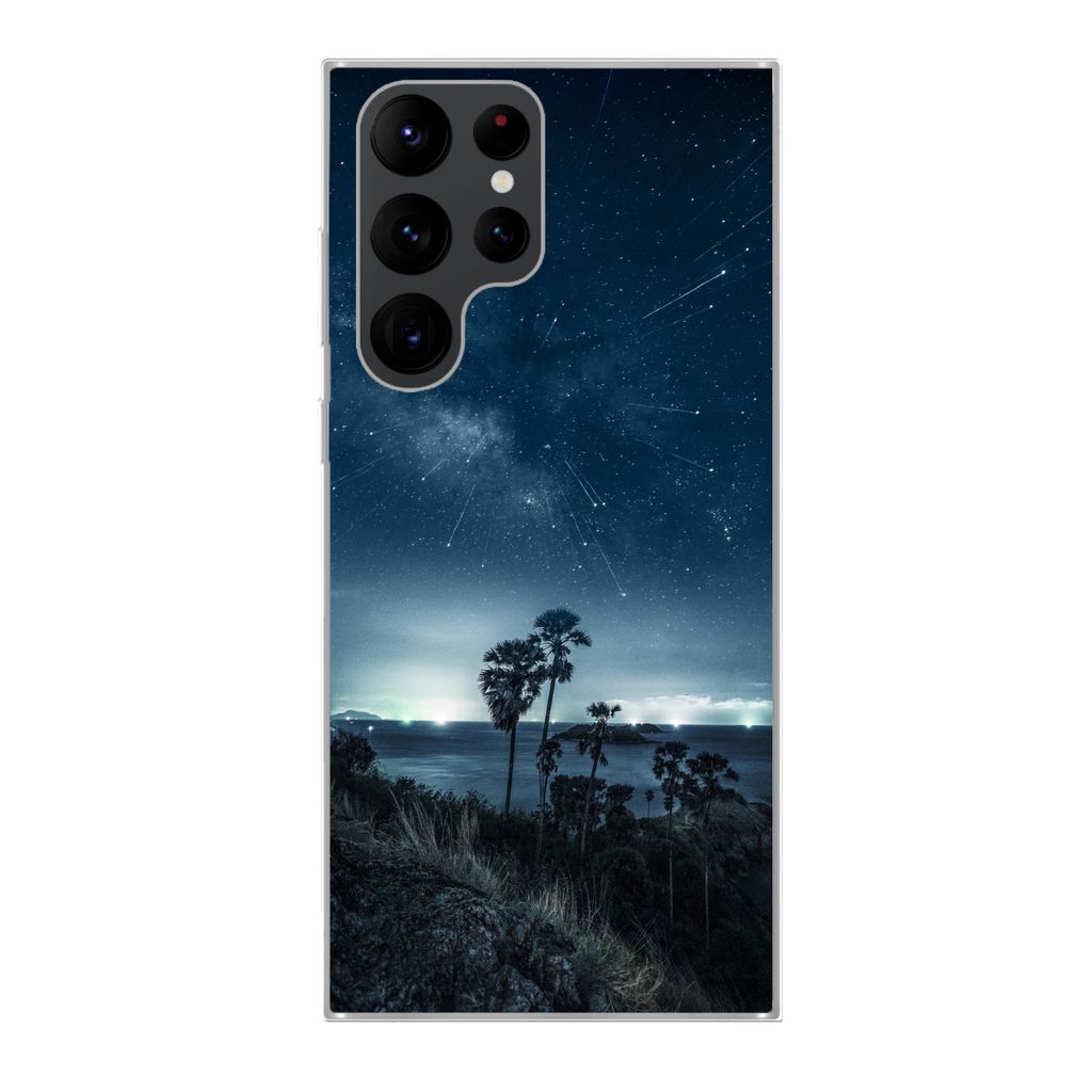 MuchoWow Handyhülle Schutzhülle Hülle für Samsung Galaxy S22 Ultra Sternenhimmel - Meer - Tropisch - Jungen - Mädchen - Kinder Silikon Softc...