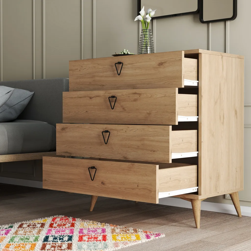Commode de Chambre 80cm Skye Decor Versa-Ce 3612 - Rangement Gain de Place - 3