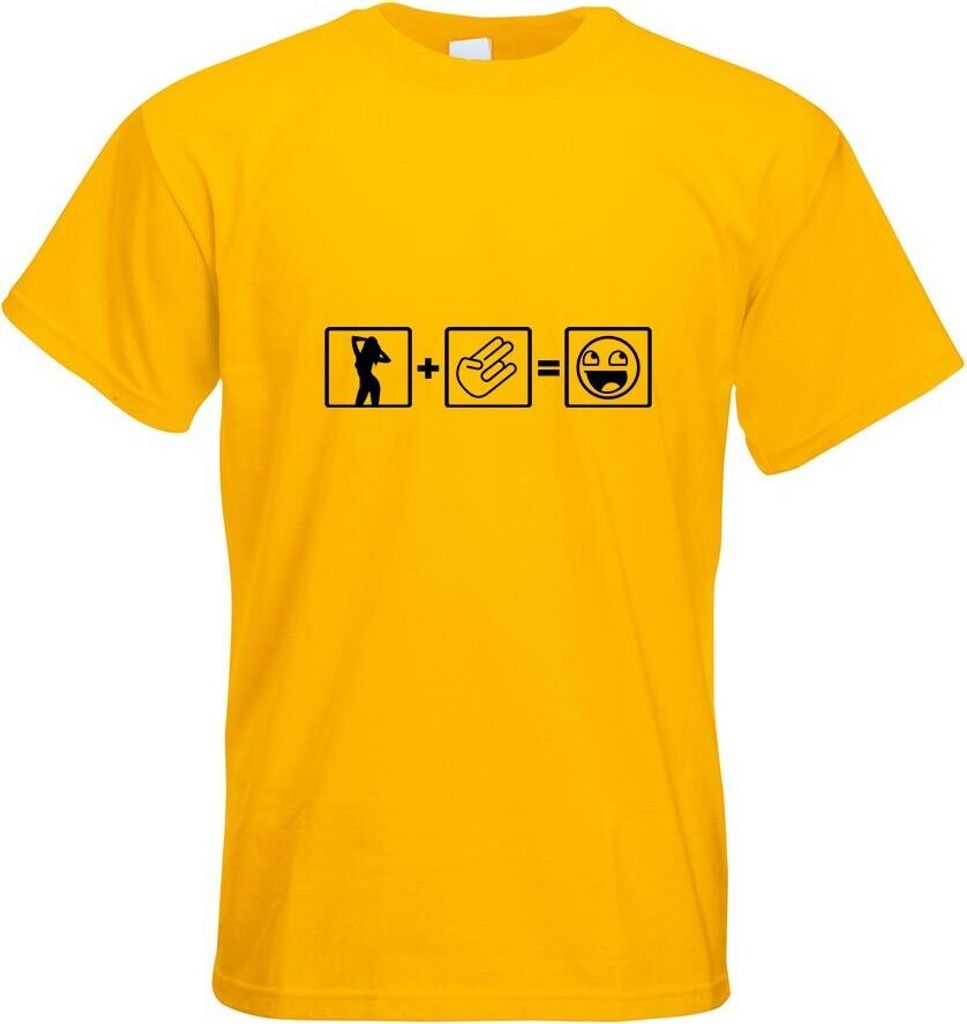 Kiwistar - T-Shirt - gelb - Shocker Formel Motiv Bedruckt Funshirt Design Print - mit Motiv Bedruckt - Funshirt Design - Sport - Freizeit - Herren - S