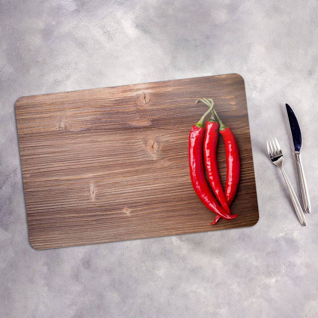 Tischset 6x45x30 cm Platzset Tischmatte Platzmatte Untersetzer - Chilischote Paprika