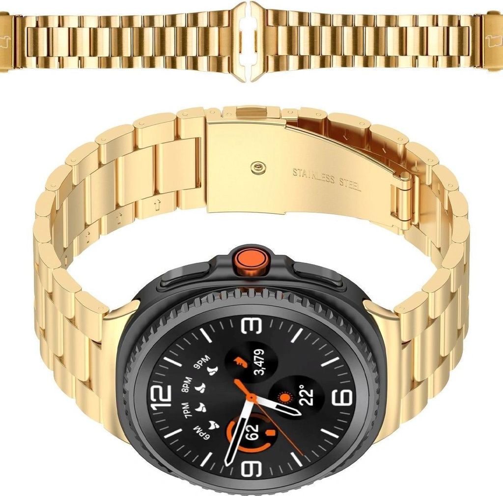 Bizon Armband Uhr Aura Samsung Galaxy Watch 8 40mm / 44mm / 8 Classic 46mm gold