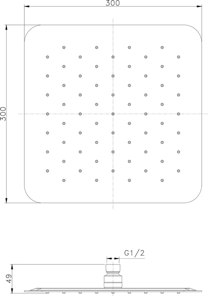 Soffione SLIM, 300x300 mm, oro opaco - 4