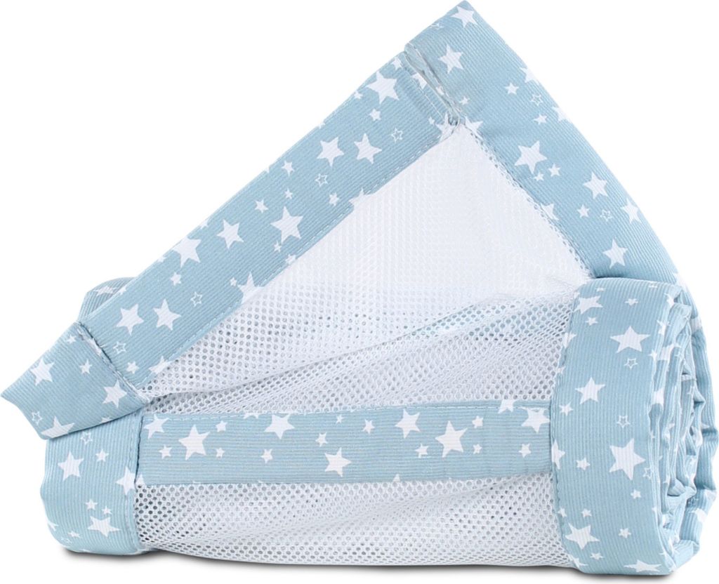 babybay Nestchen Mesh-Piqué passend für Modell Original, azurblau Sterne weiß